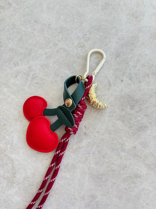 Bag charm cherry