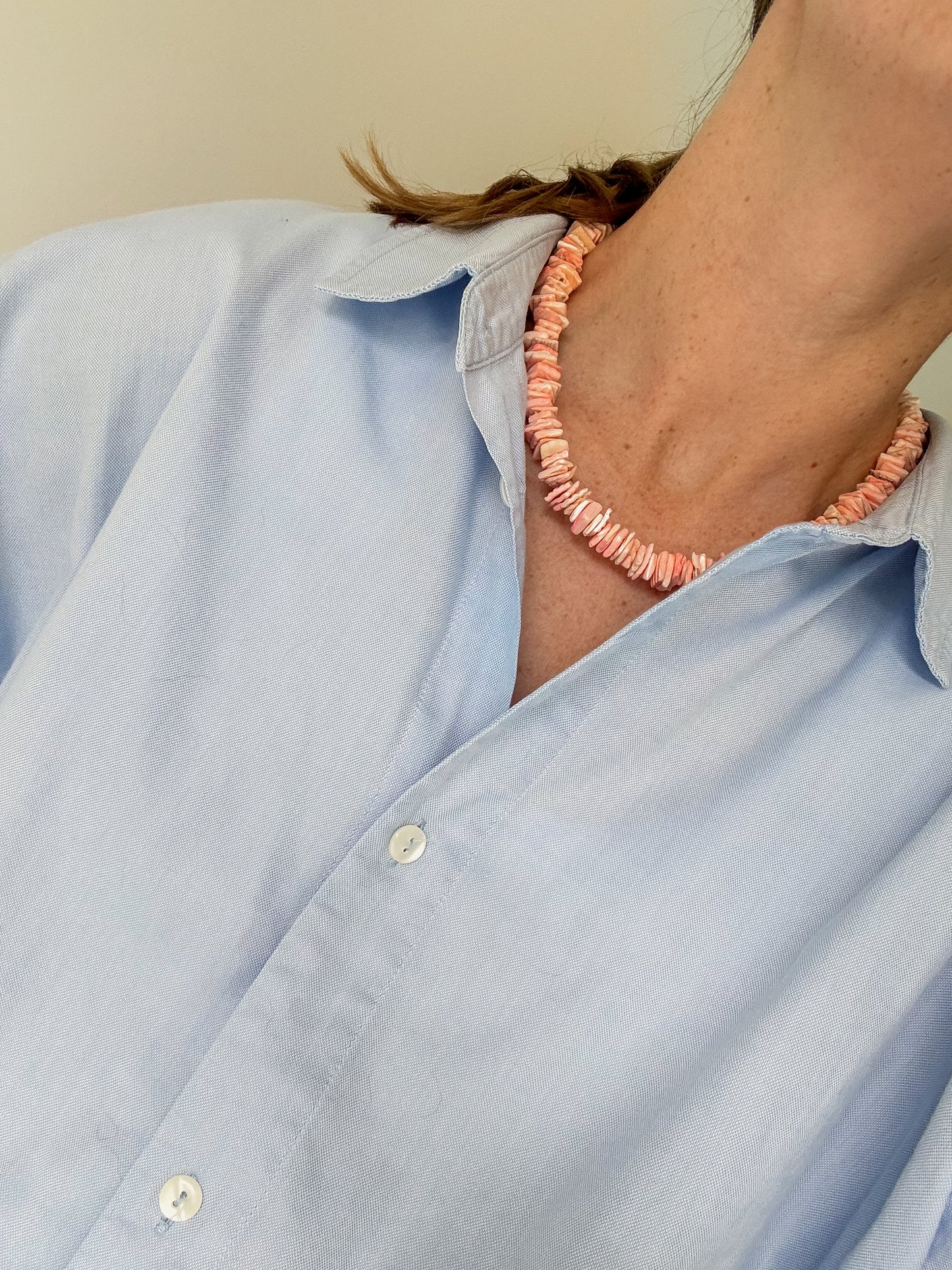 Schelp halsketting - roze