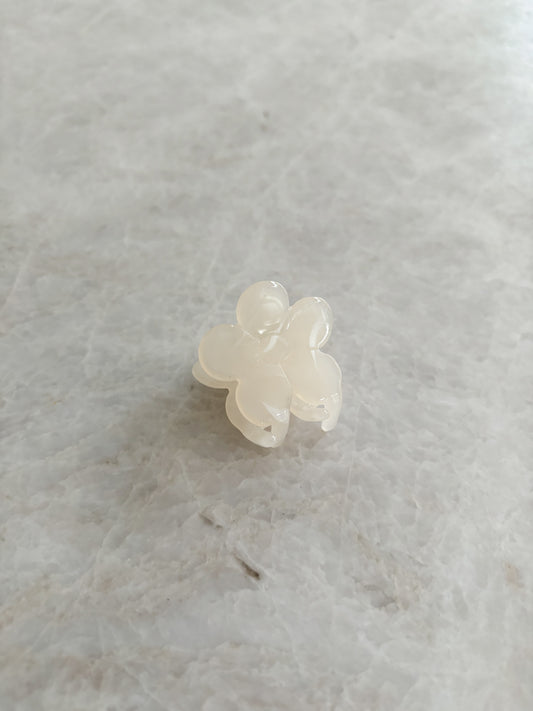 Flower mini hairclip - ecru