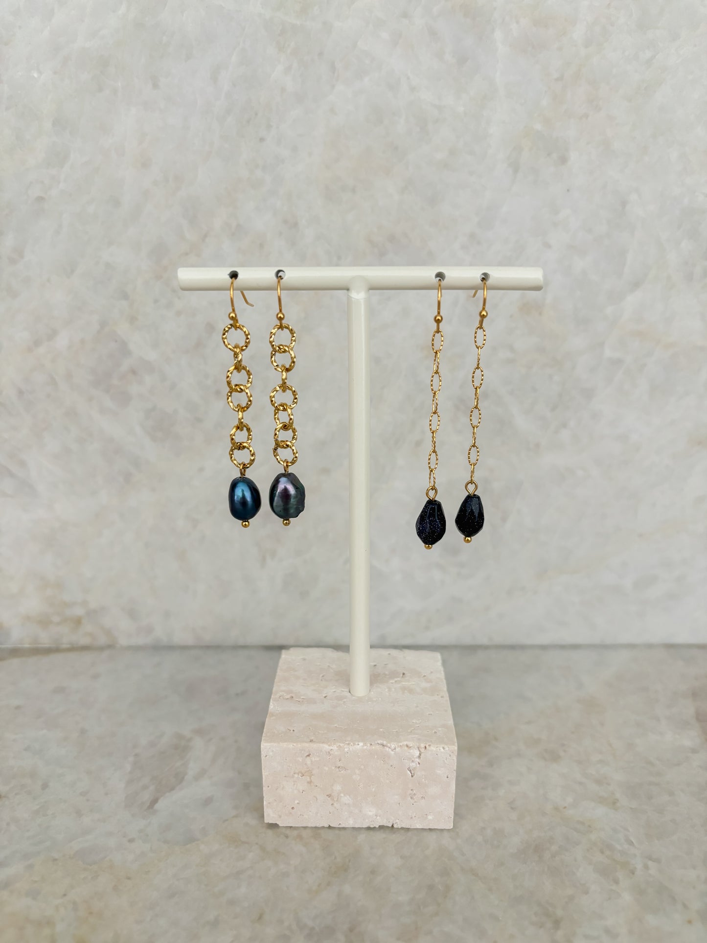 Glitter midnight blue earrings