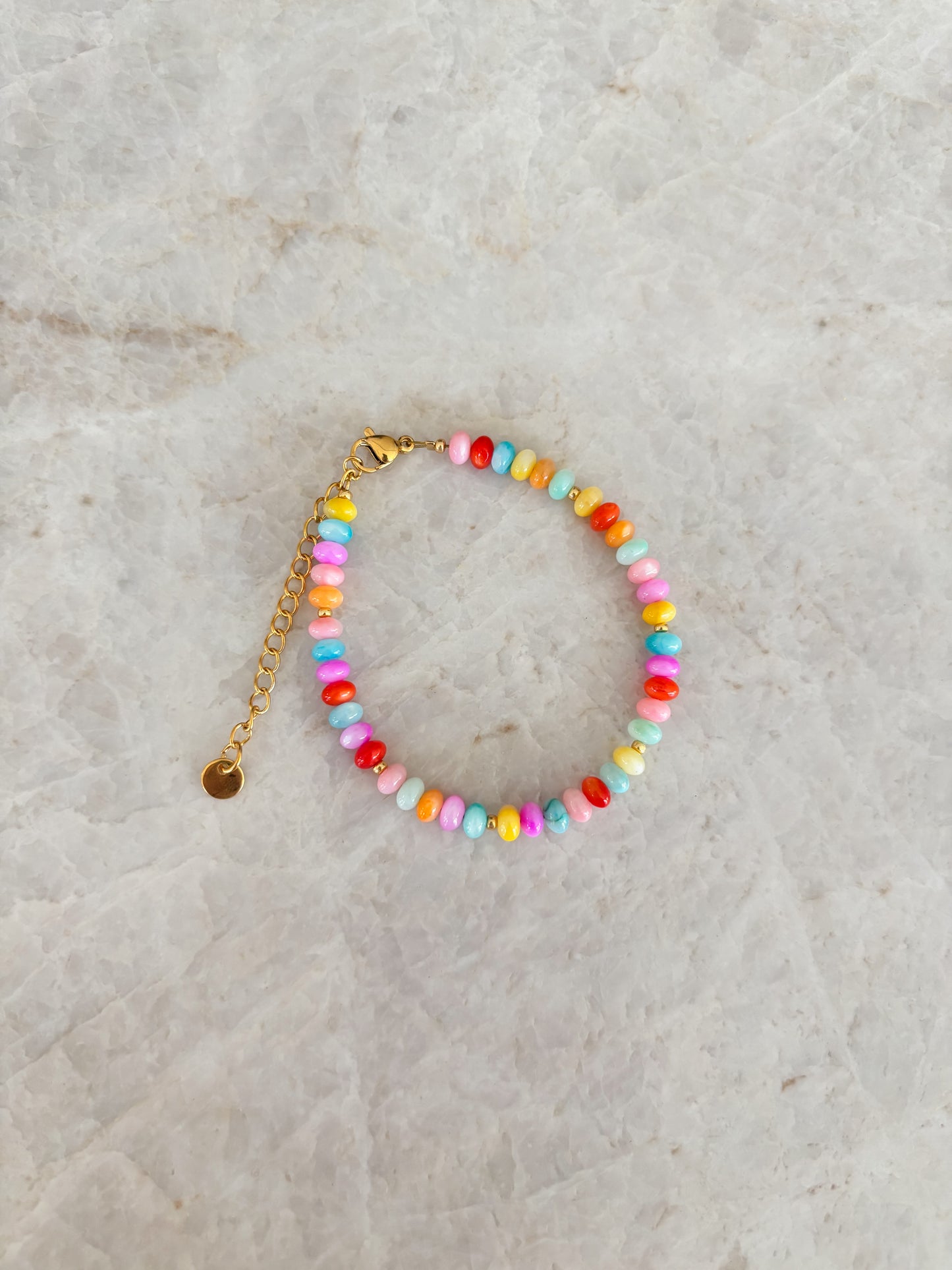 Colourful disc bracelet