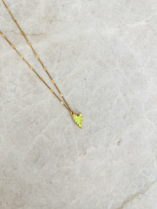 Heart necklace - green