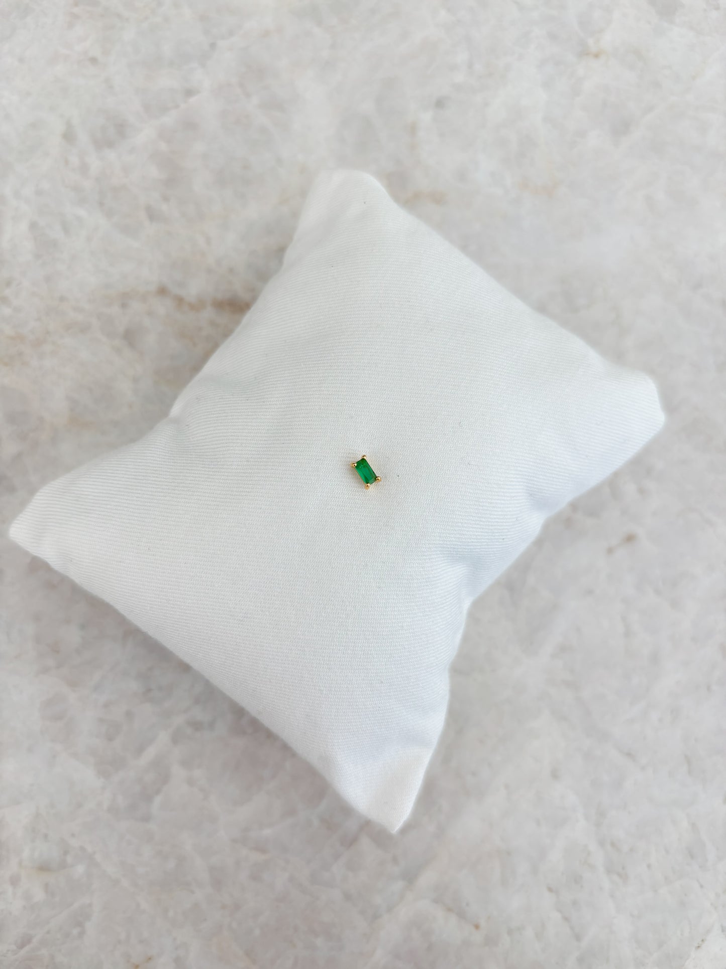 Cube earstud - green
