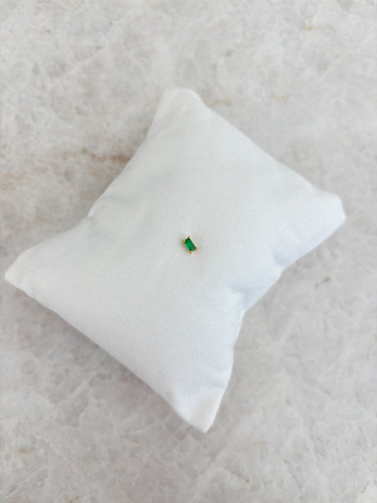 Cube earstud - green