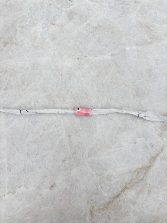 Vis armband - zalmroze/wit