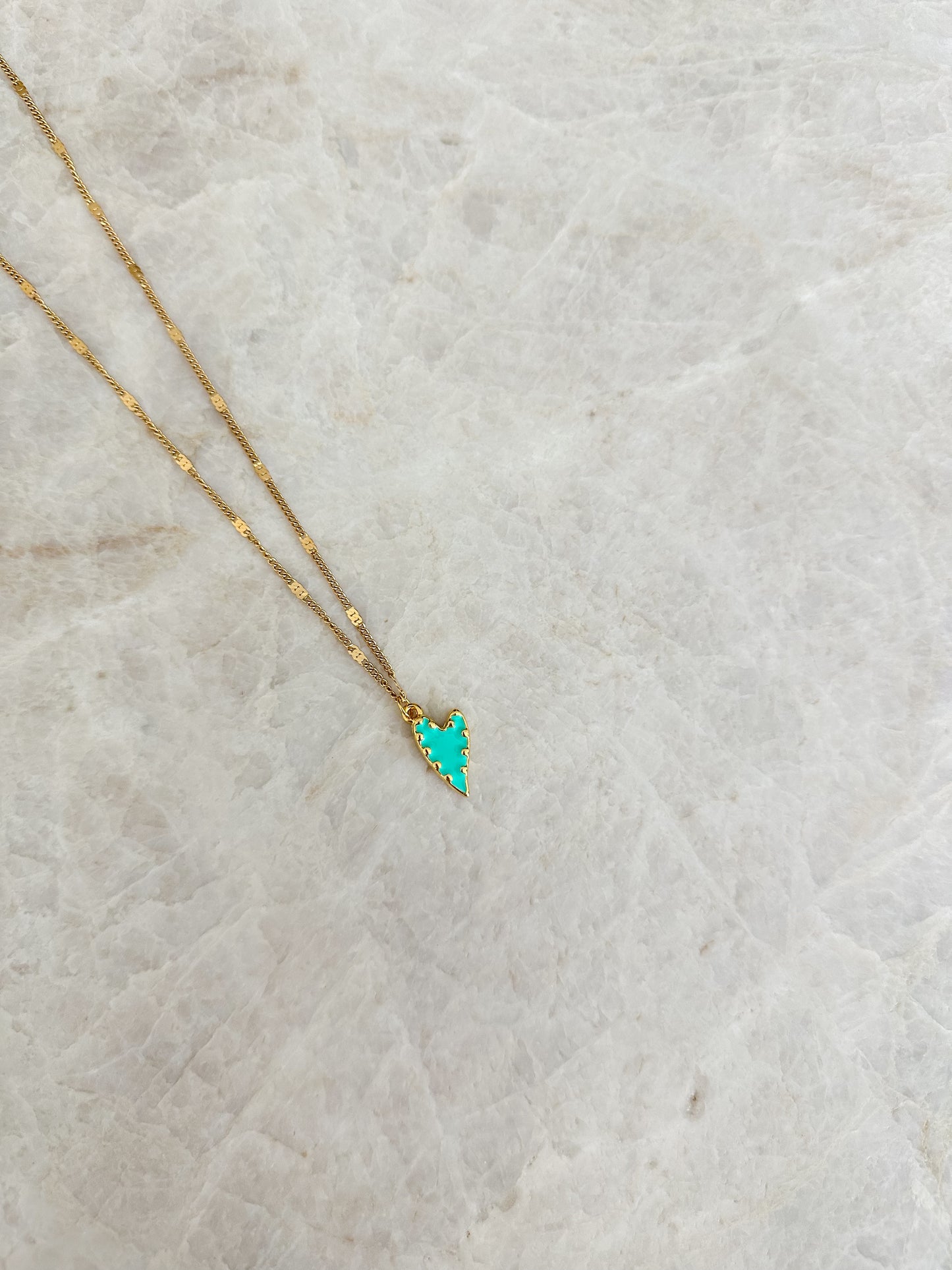 Heart necklace - blue
