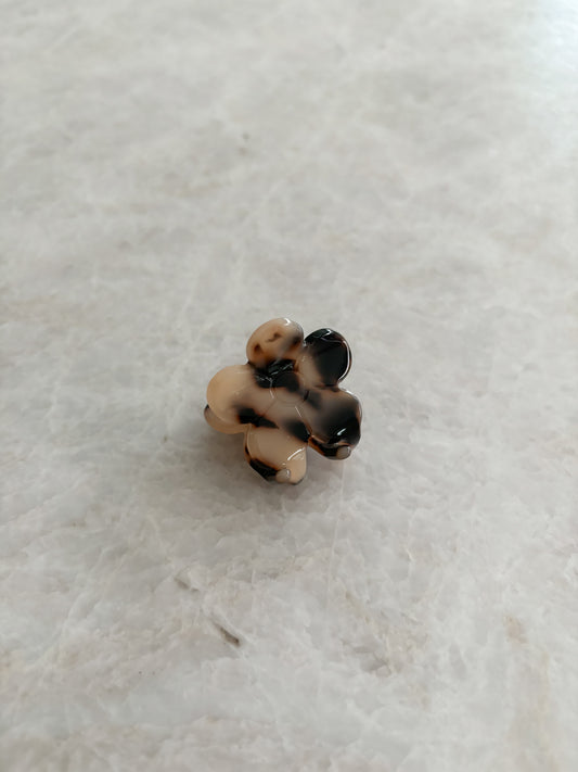 Flower mini hairclip - beige