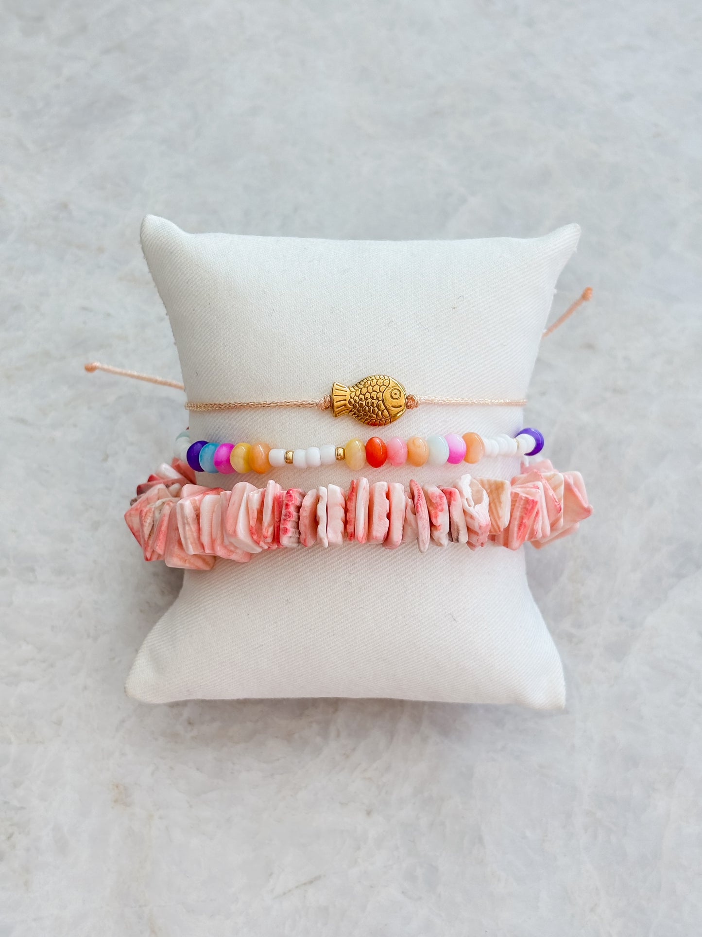Fish bracelet - peachy orange