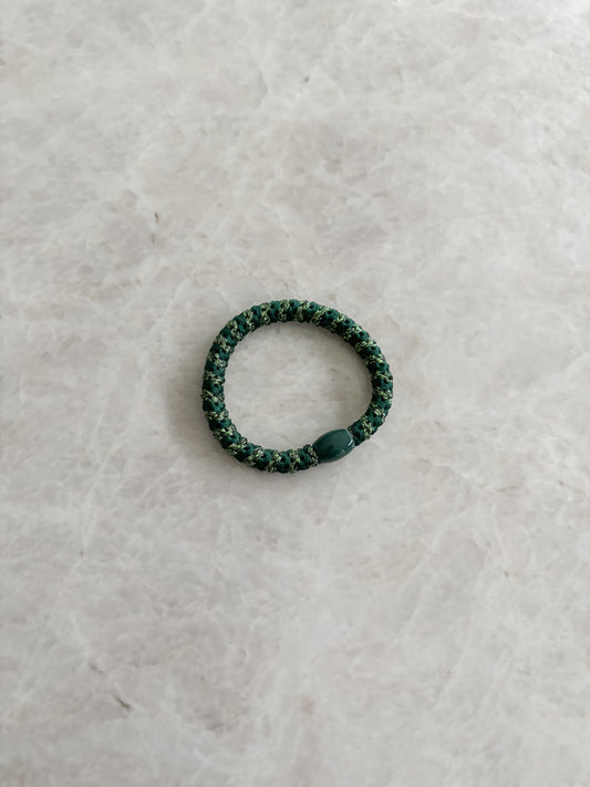 Haarelastiek - groen/glitter