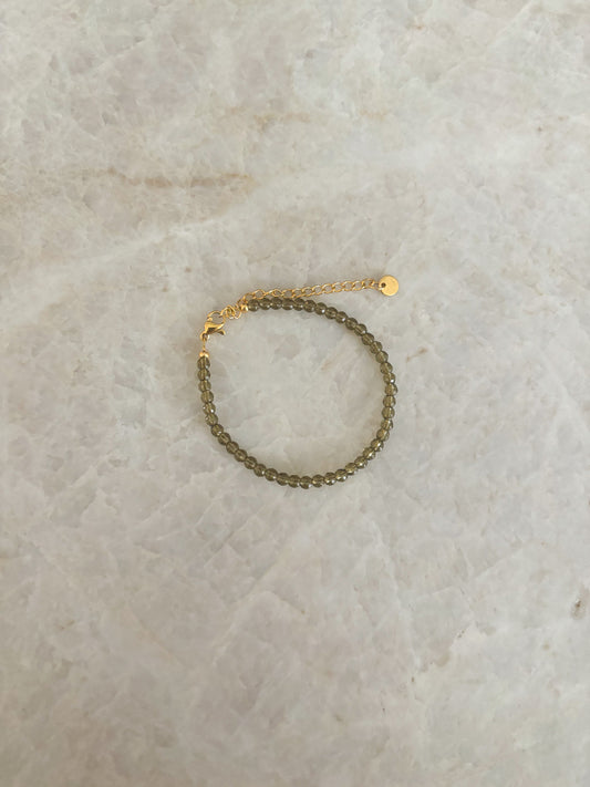 Green glass bracelet