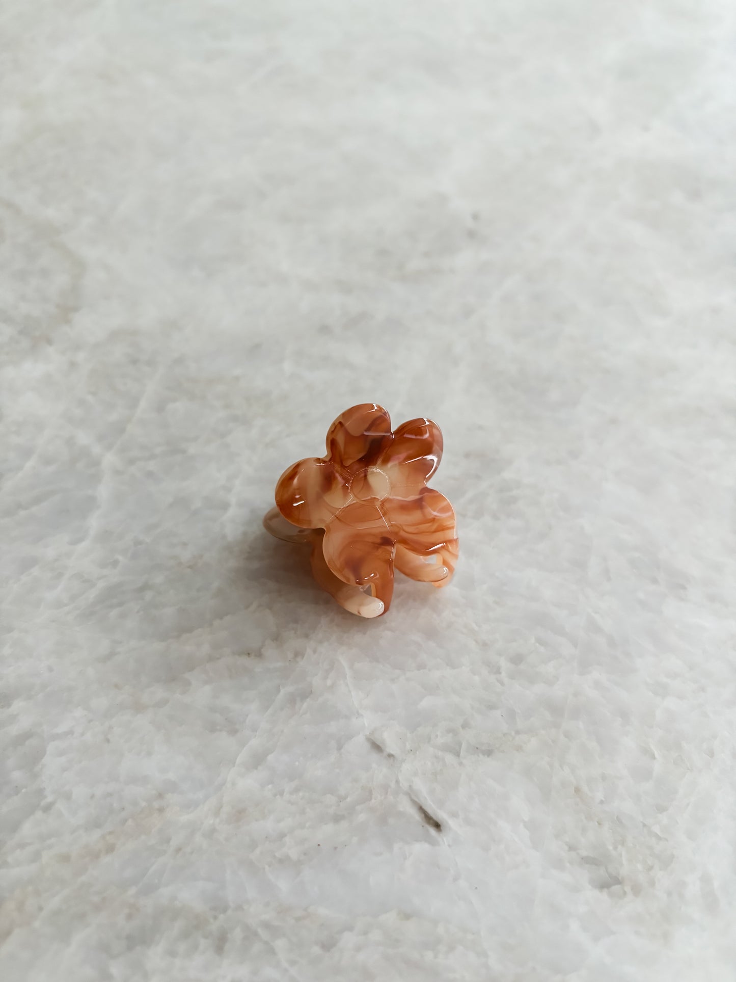 Flower mini hairclip - brown
