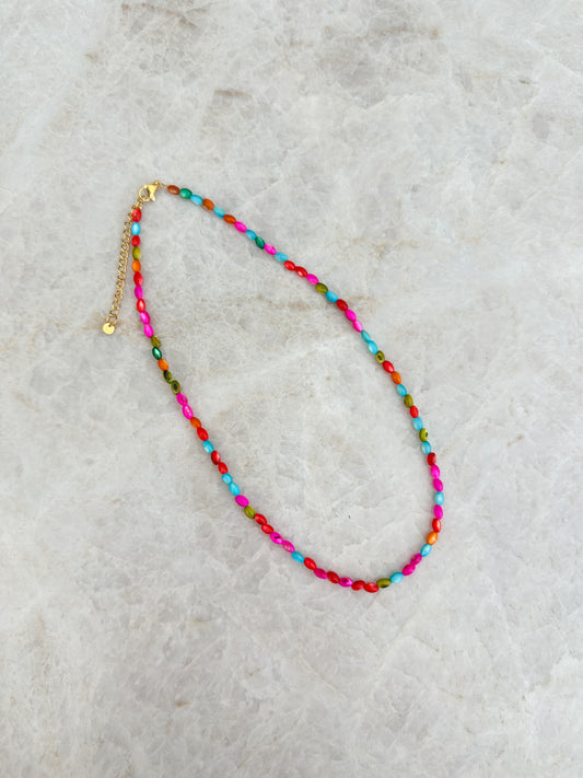 Oval shell necklace - bright