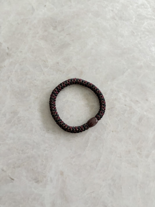 Haarelastiek - bruin/glitter