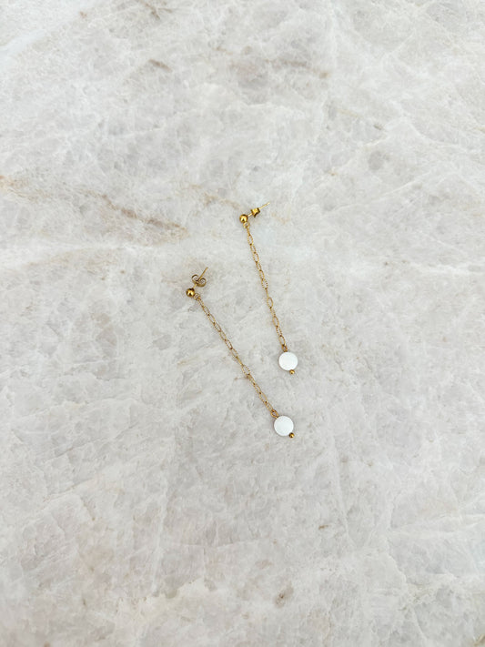 Schelp oorbellen - klein rond