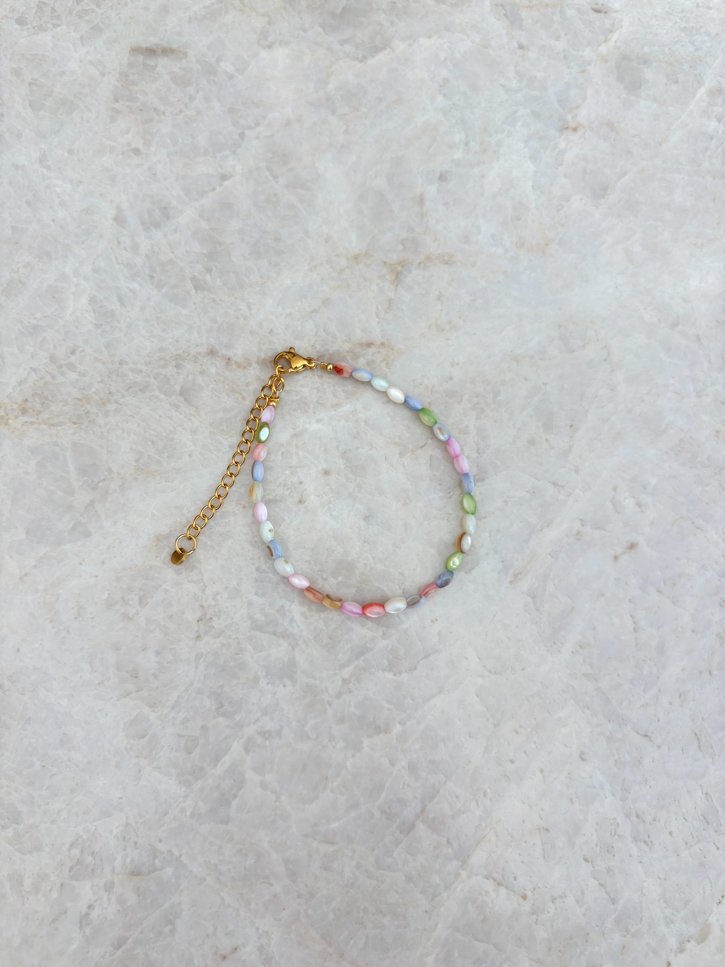 Schelp armband - pastel