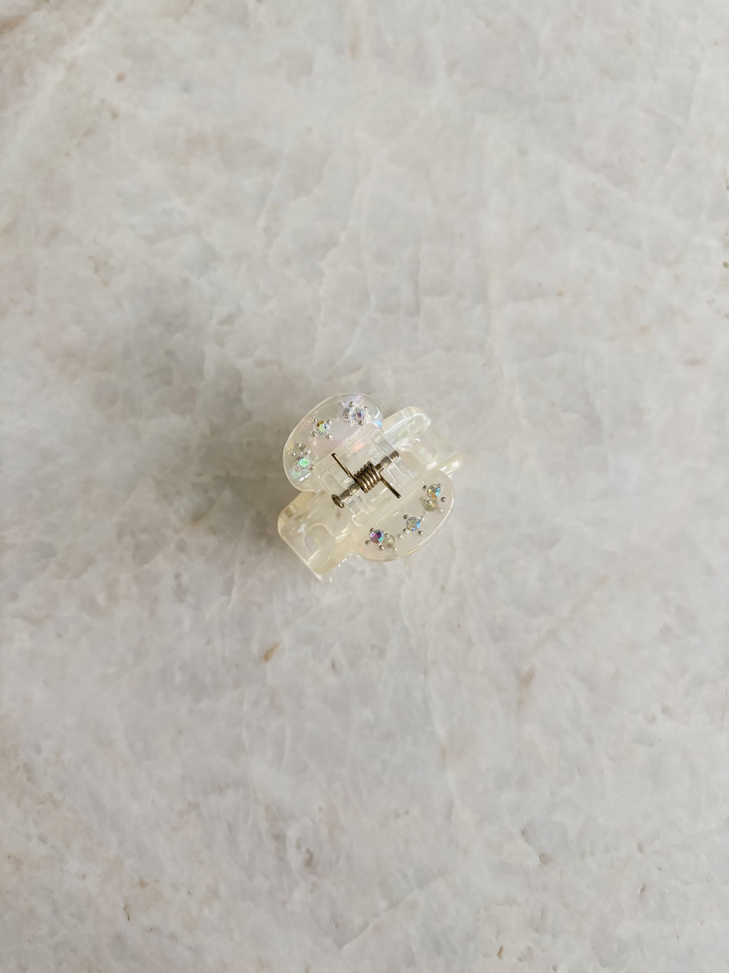 Glitter hairclip white