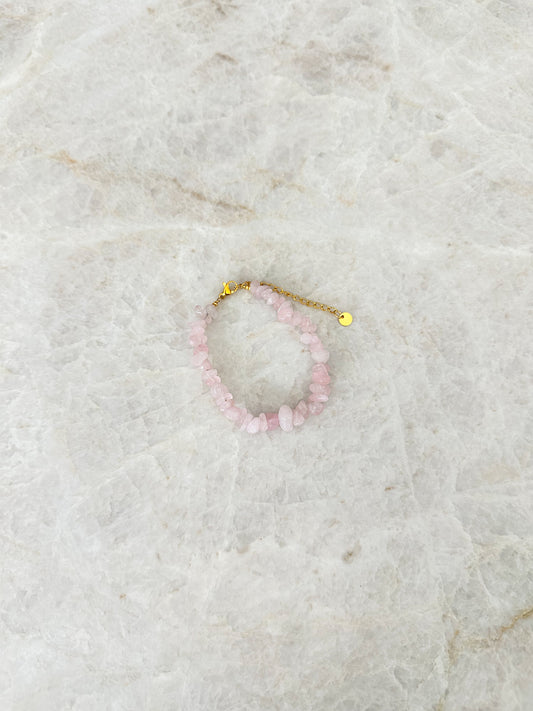 Joe armband - roze alabaster