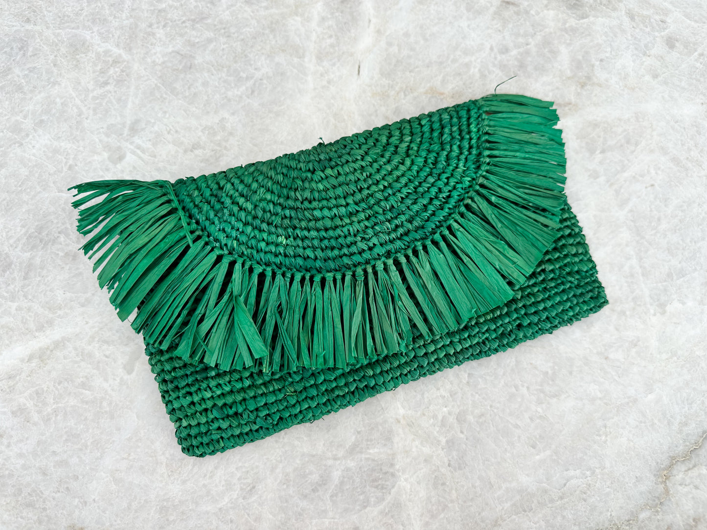Raffia clutch - groen