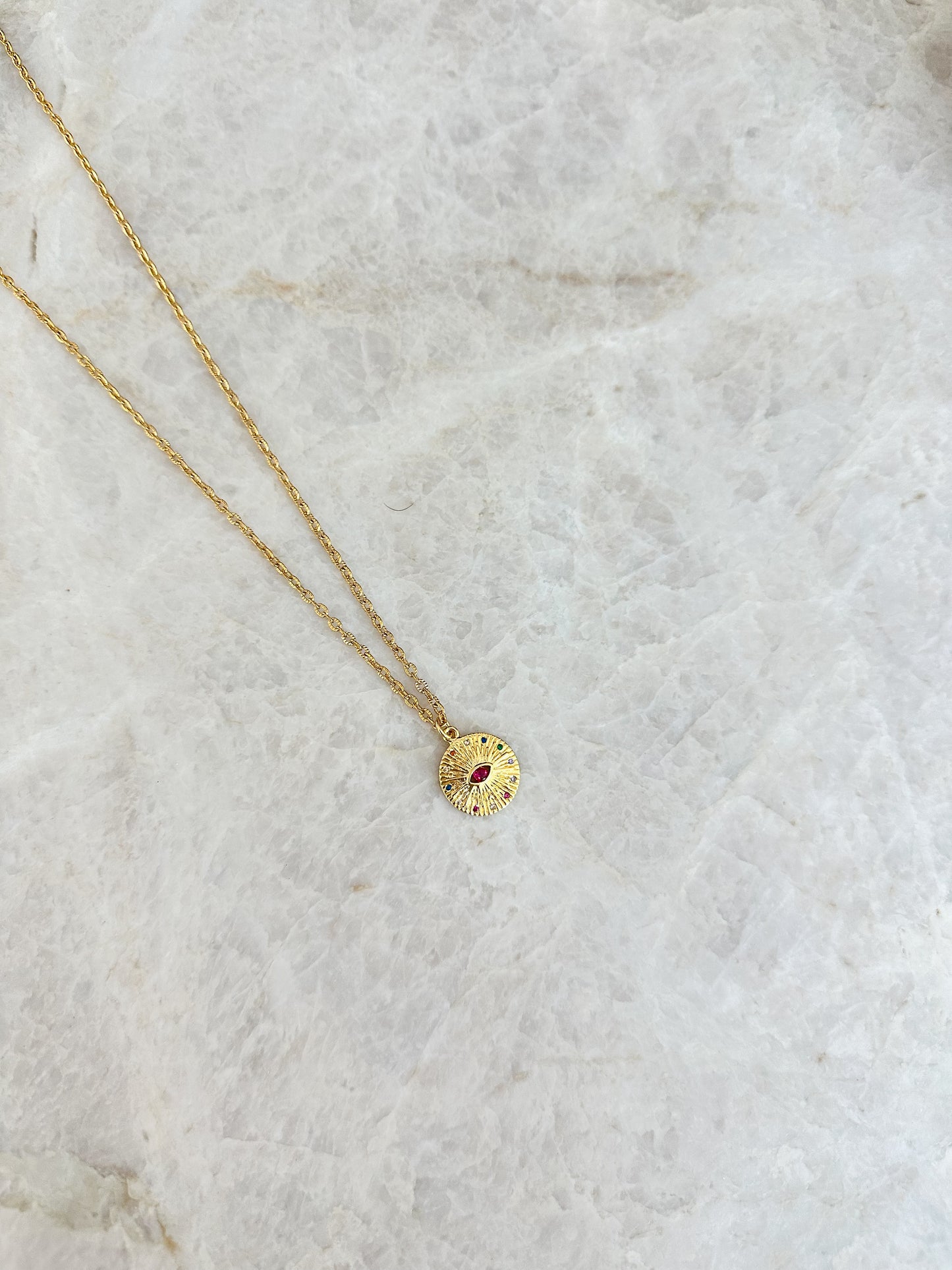 Pink eye necklace