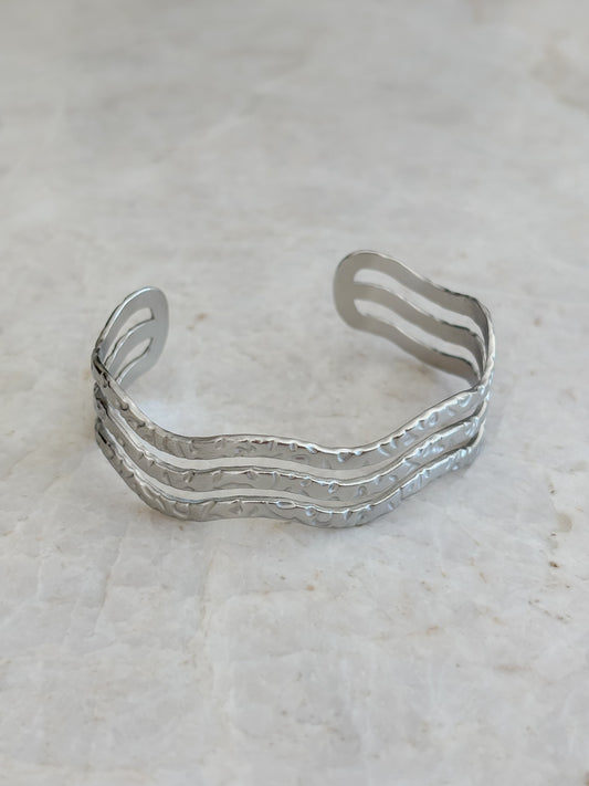 Triple wave bracelet - silver