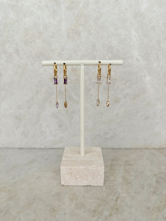 Cube earrings - white