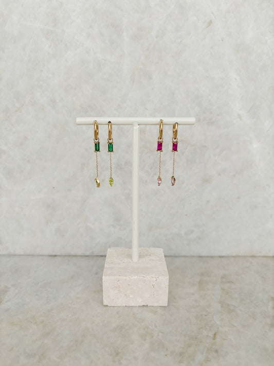 Cube earrings - pink