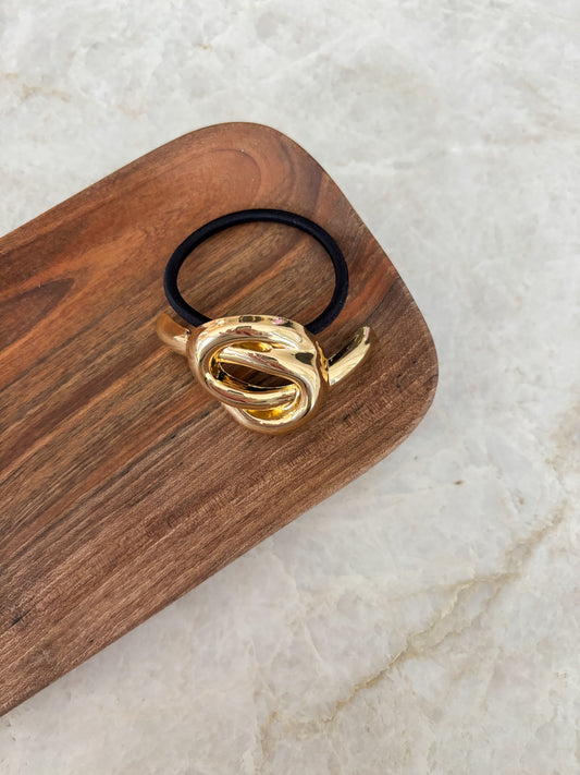 Gold hair tie - knot