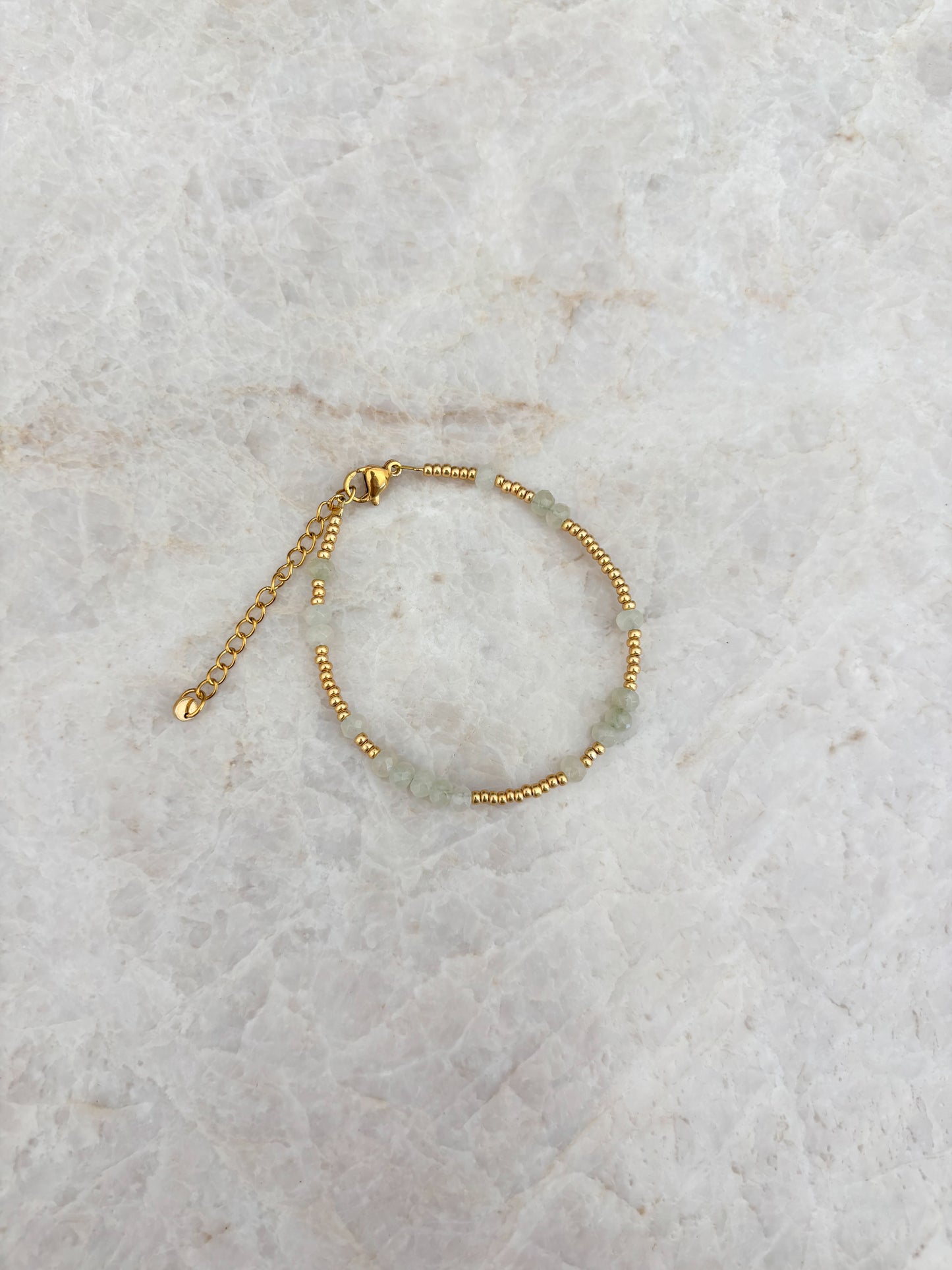 Facet armband - groen/goud