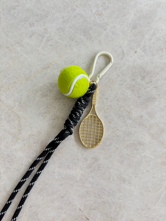 Bag charm tennis - black