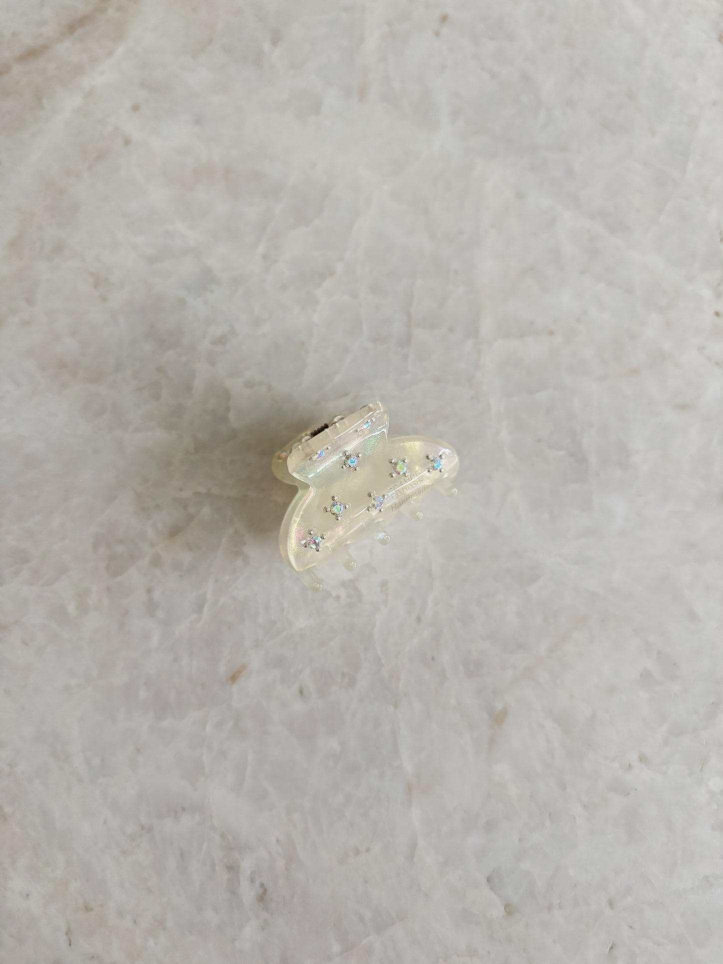 Glitter hairclip white