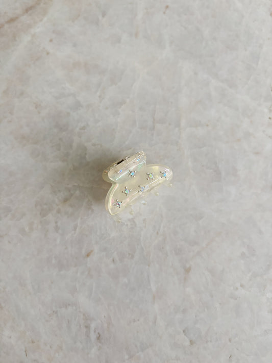 Glitter hairclip white