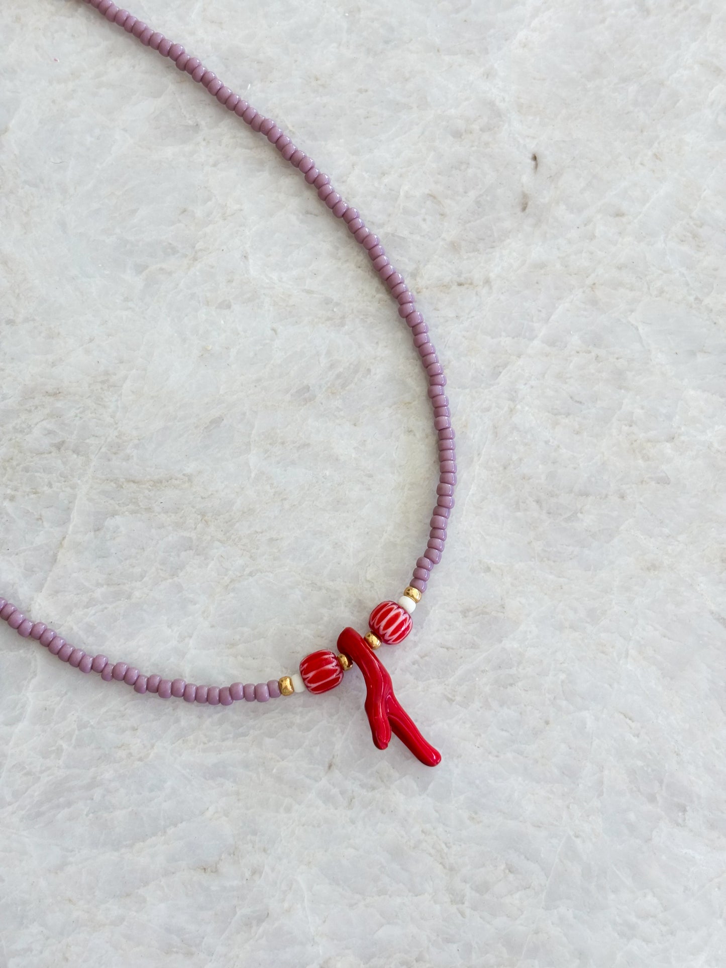 Coral necklace - mauve