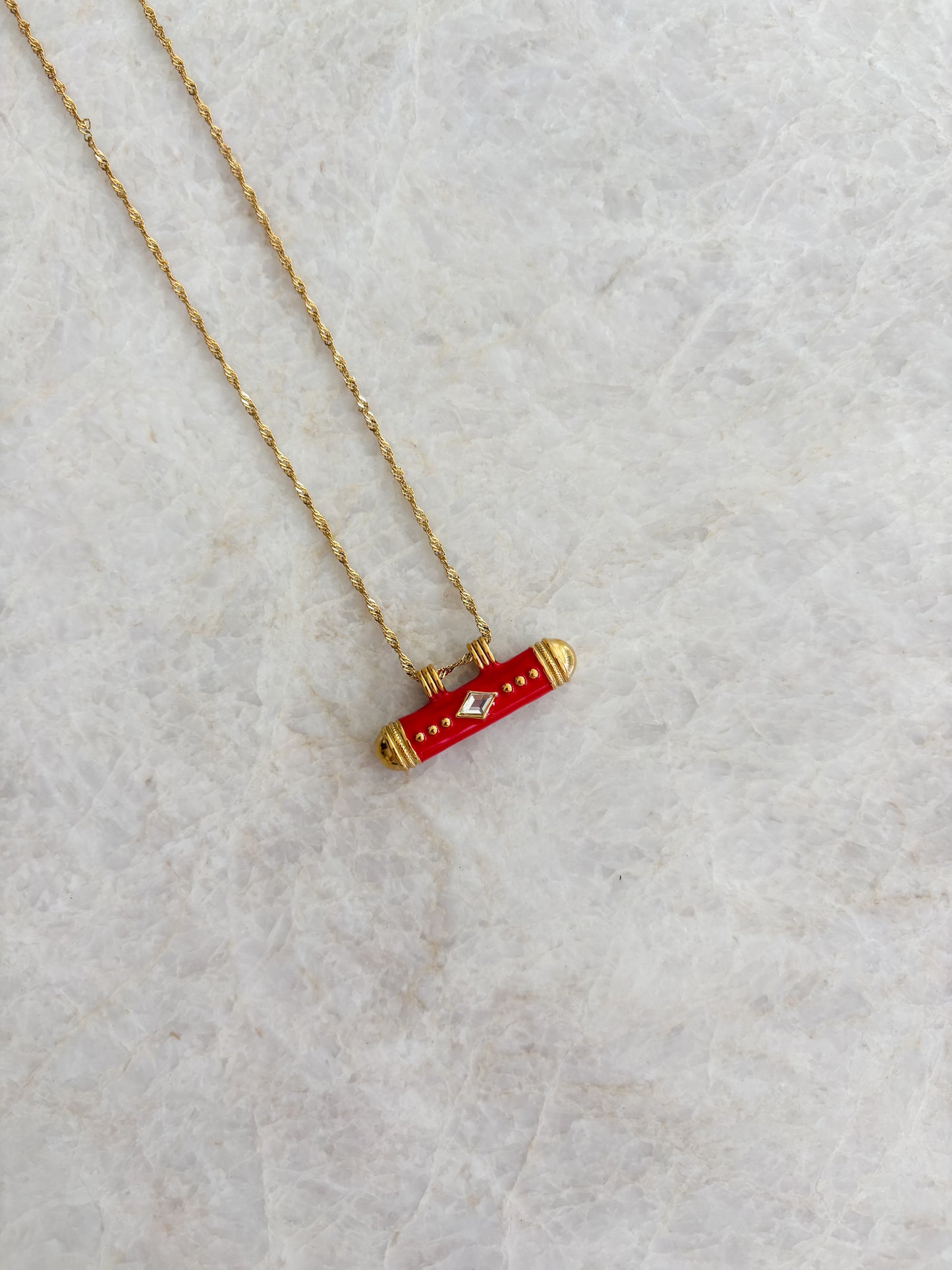 Red bar necklace