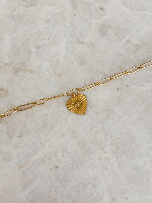 Heart charm bracelet