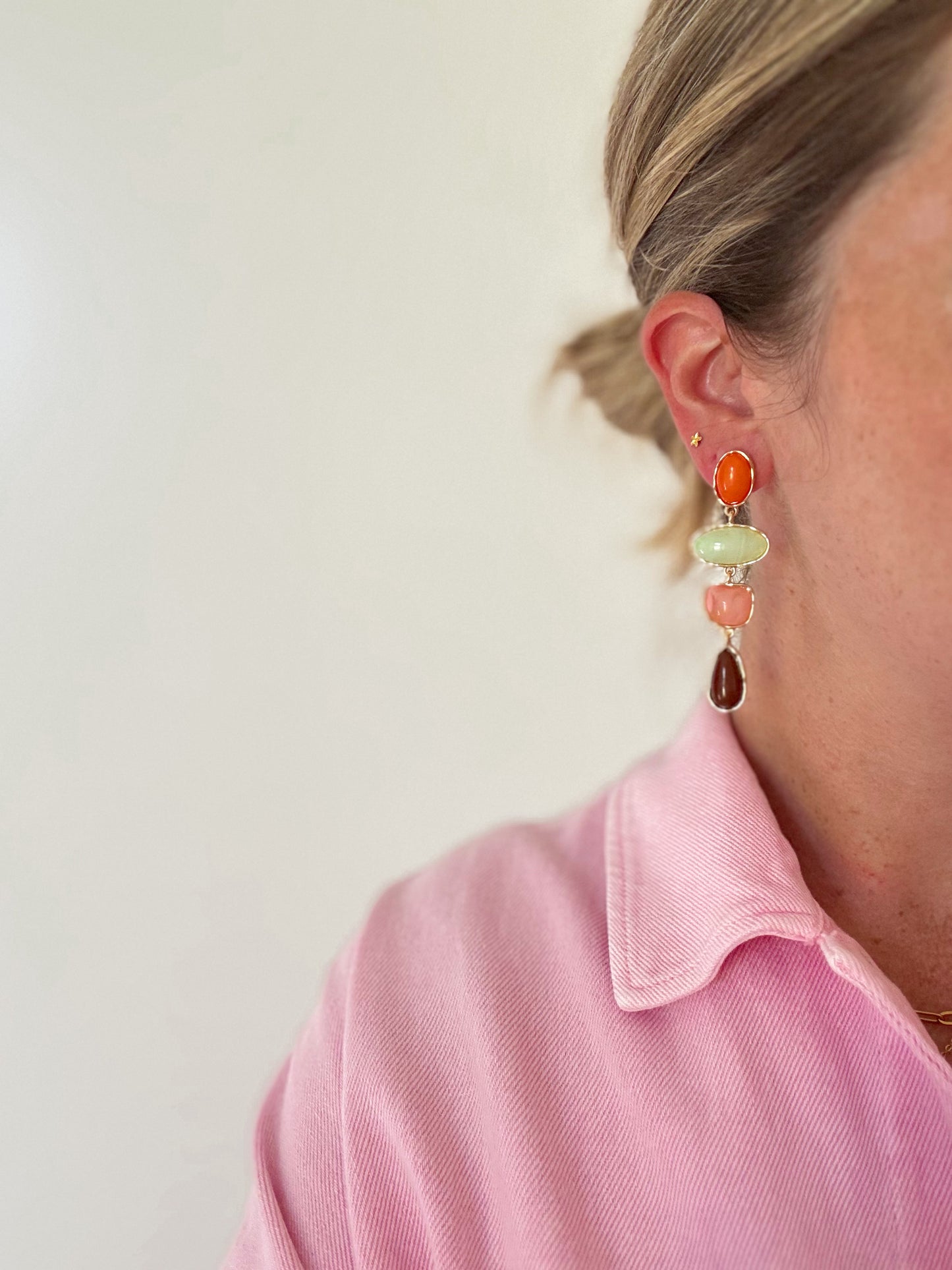 Earrings - coral