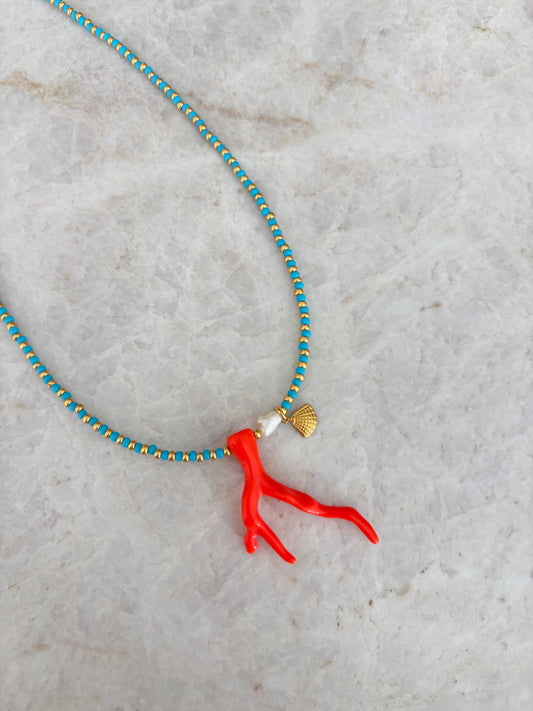 Summer coral necklace