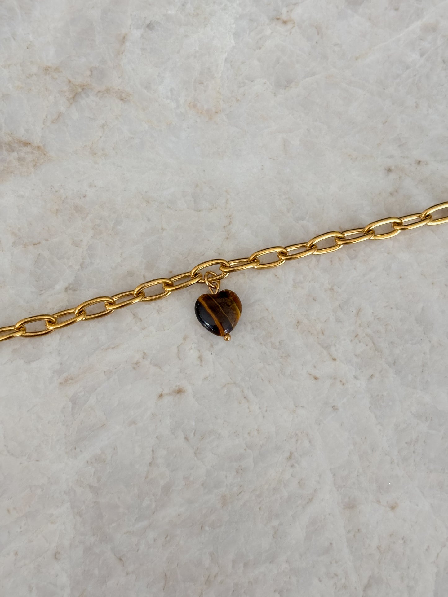 Heart bracelet - brown