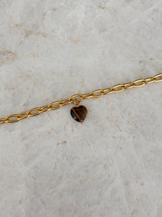 Heart bracelet - brown
