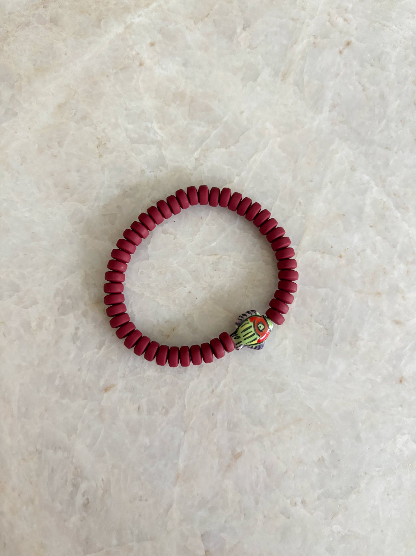 Fish bracelet - burgundy