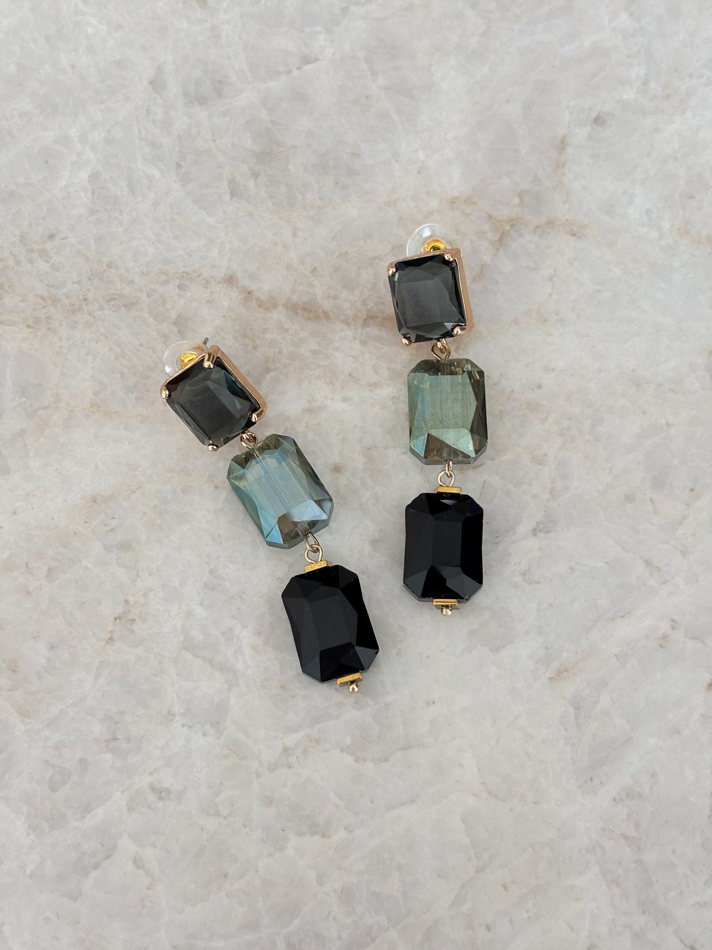 Party studs - dark green & black