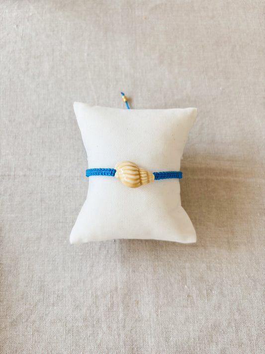 Schelp armband - blauw