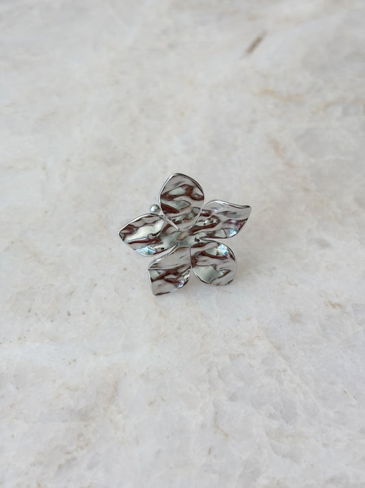 Flower ring - silver