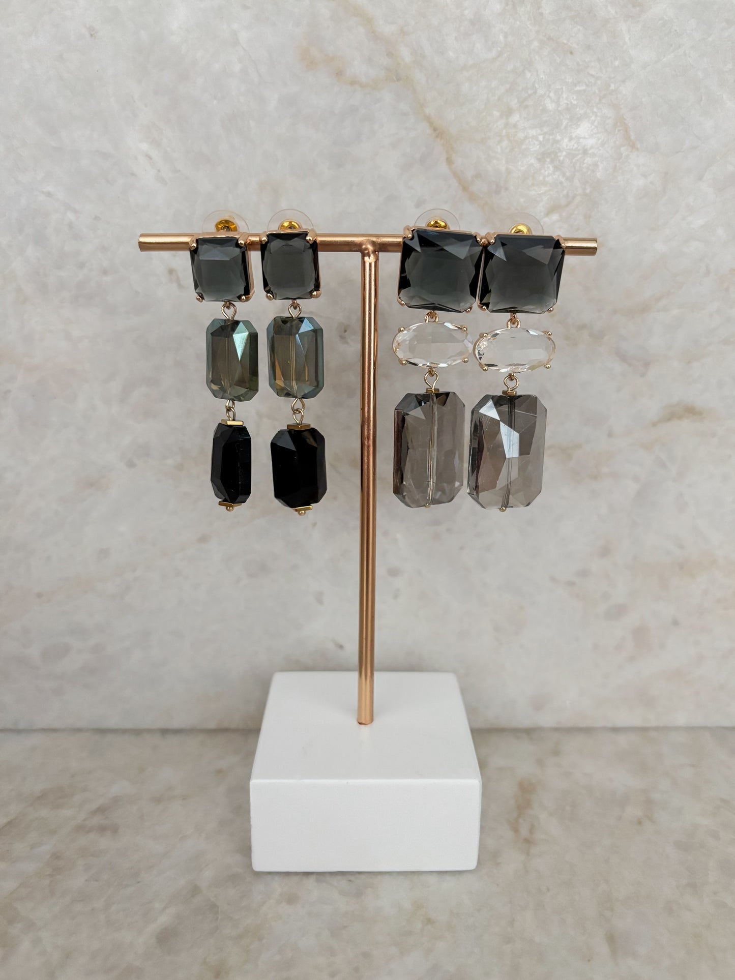 Party studs - dark green & black