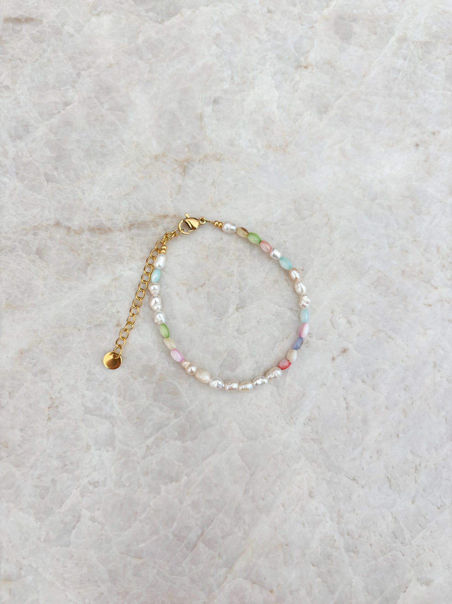 Parelmoeren armband - pastel mix