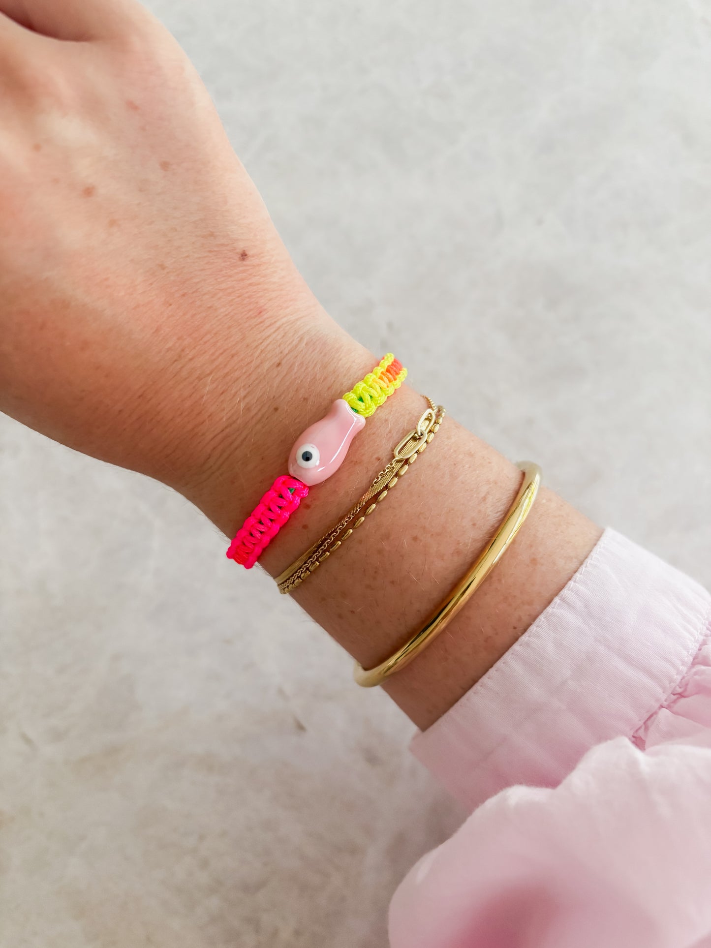 Fluo fish bracelet - pink
