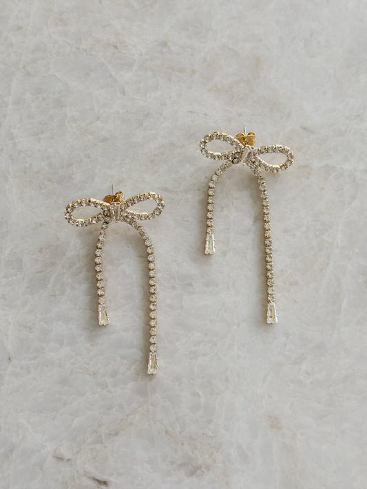 Strass earrings - bow
