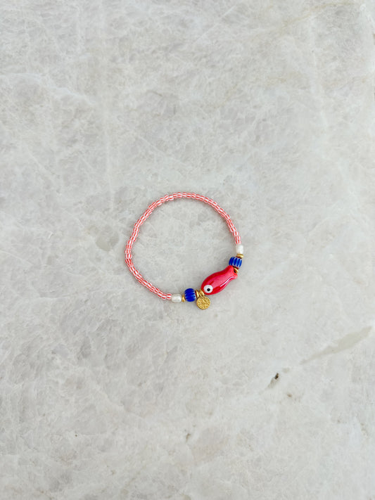 Fish bracelet - red