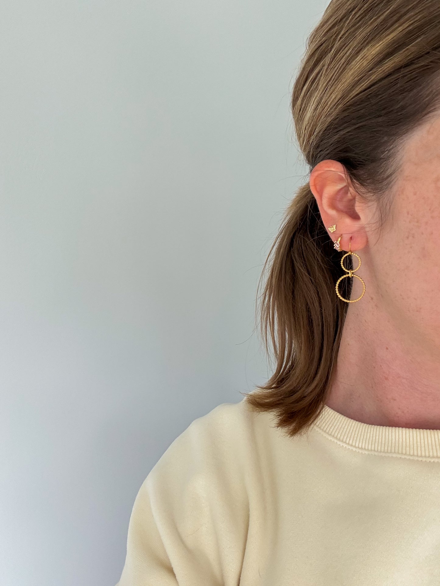 Double ring earrings