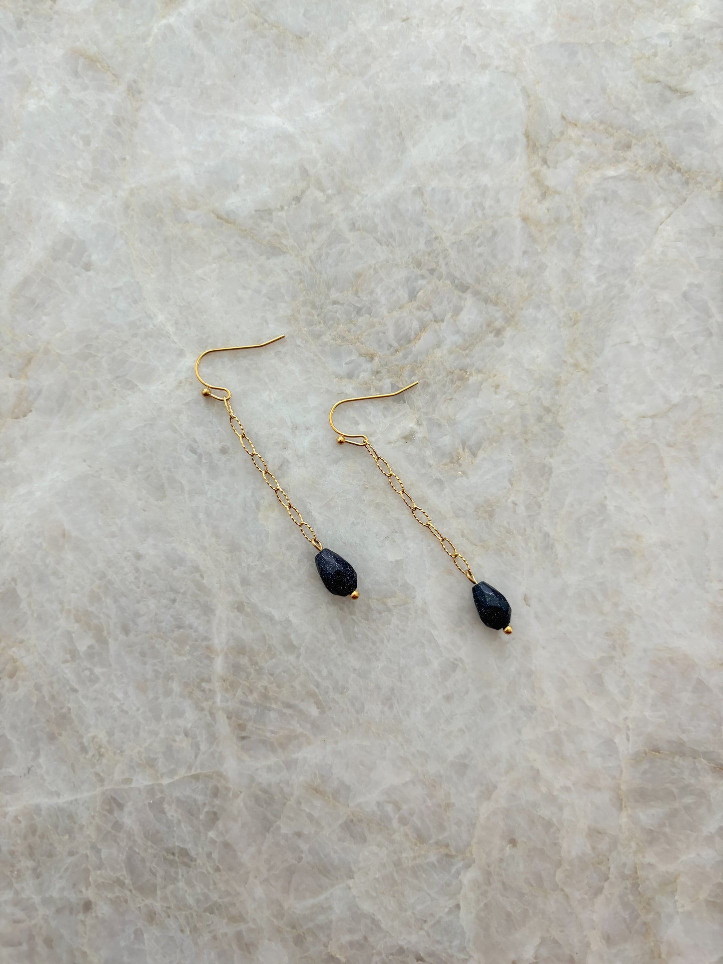 Glitter midnight blue earrings