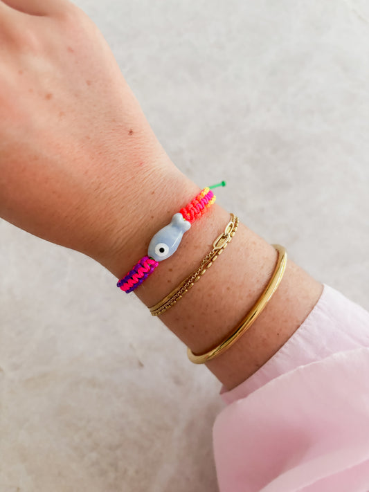 Fluo fish bracelet - blue